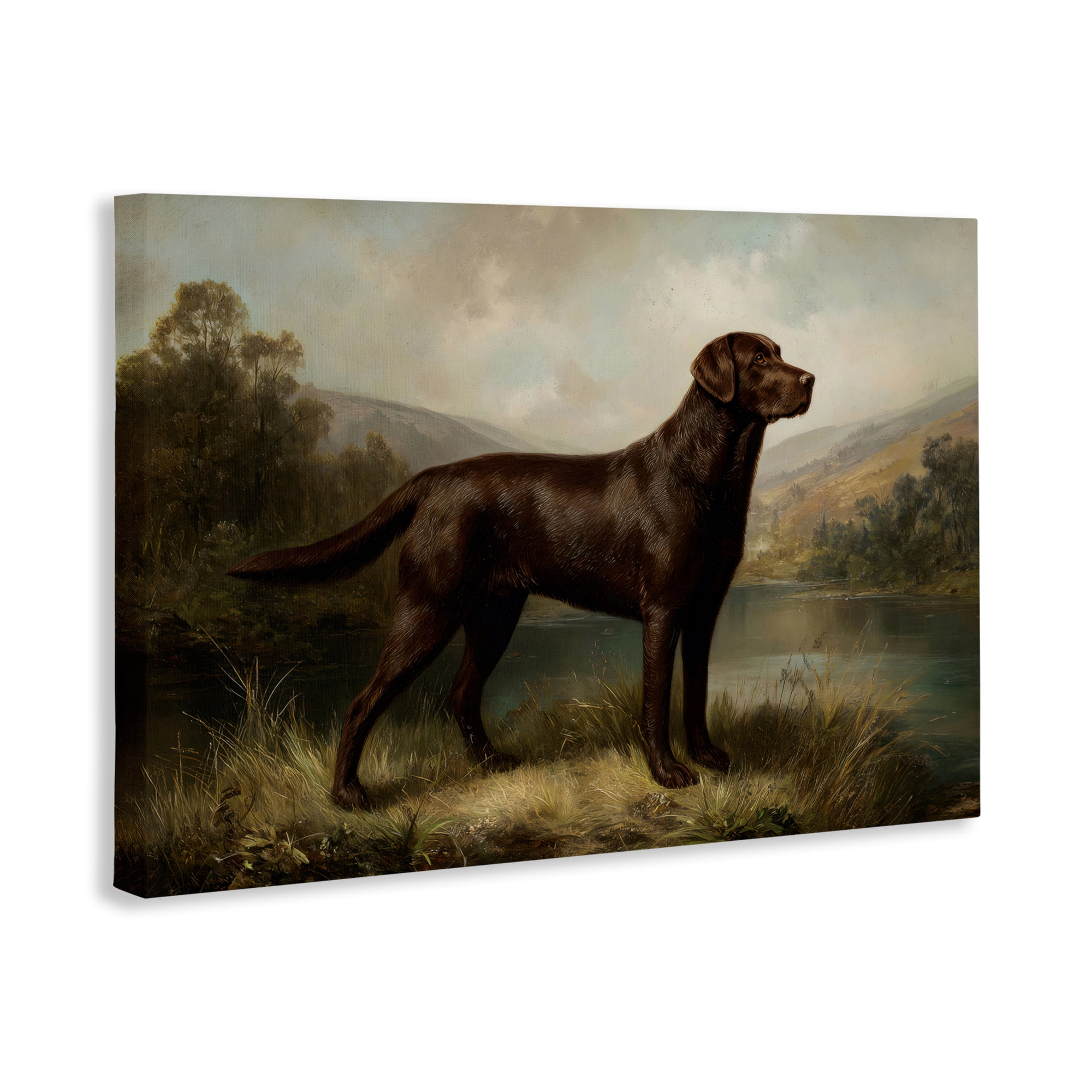 Stupell Industries On Alert Hunting Dog Canvas Wall Art, design by Petal Prints Design