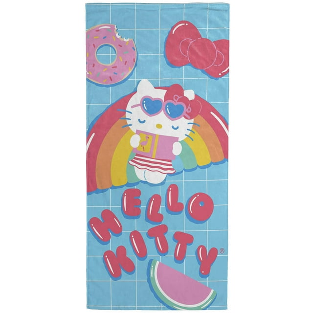 Toalla de playa Jay Franco Hello Kitty Rainbow 100% algodón