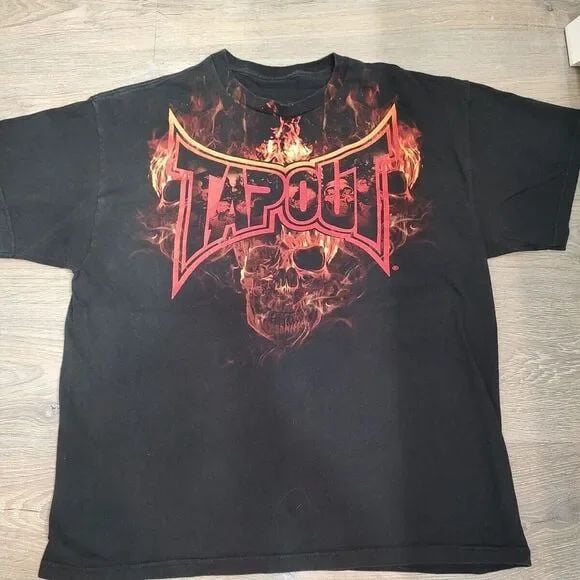 Y2k Tapout Skull Graphic t shirts Men Streetwear Casual Hip Hop