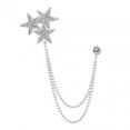 thumbnail image 3 of Shiny Rhinestone Five Pointed Star Brooch Pin Badge Stylish Men's Brooch Pin, 3 of 8