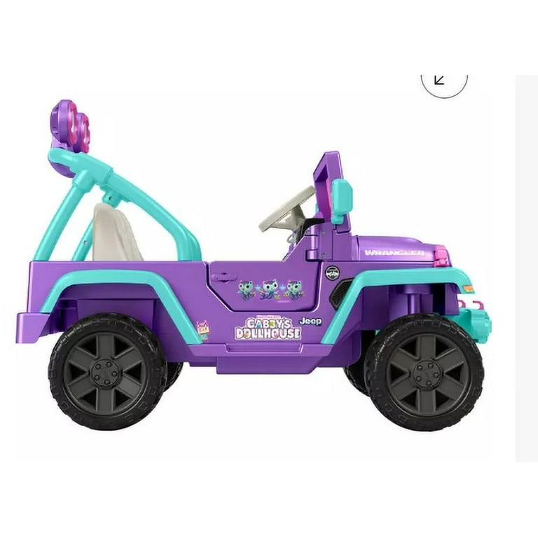 Power Wheels Gabby s Dollhouse Jeep Wrangler Ride On Battery Powered Vehicle with Driving Sound Storage Preschool Kids Ages 3 Years Violet Blue Walmart