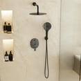 thumbnail image 3 of CASAINC Matte Black 10 in. Wall Mount Handheld Shower Head with 2-Spray Pattern, 1.8 GPM, 3 of 11