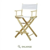 "24" Director's Chair Natural Frame-White Canvas"