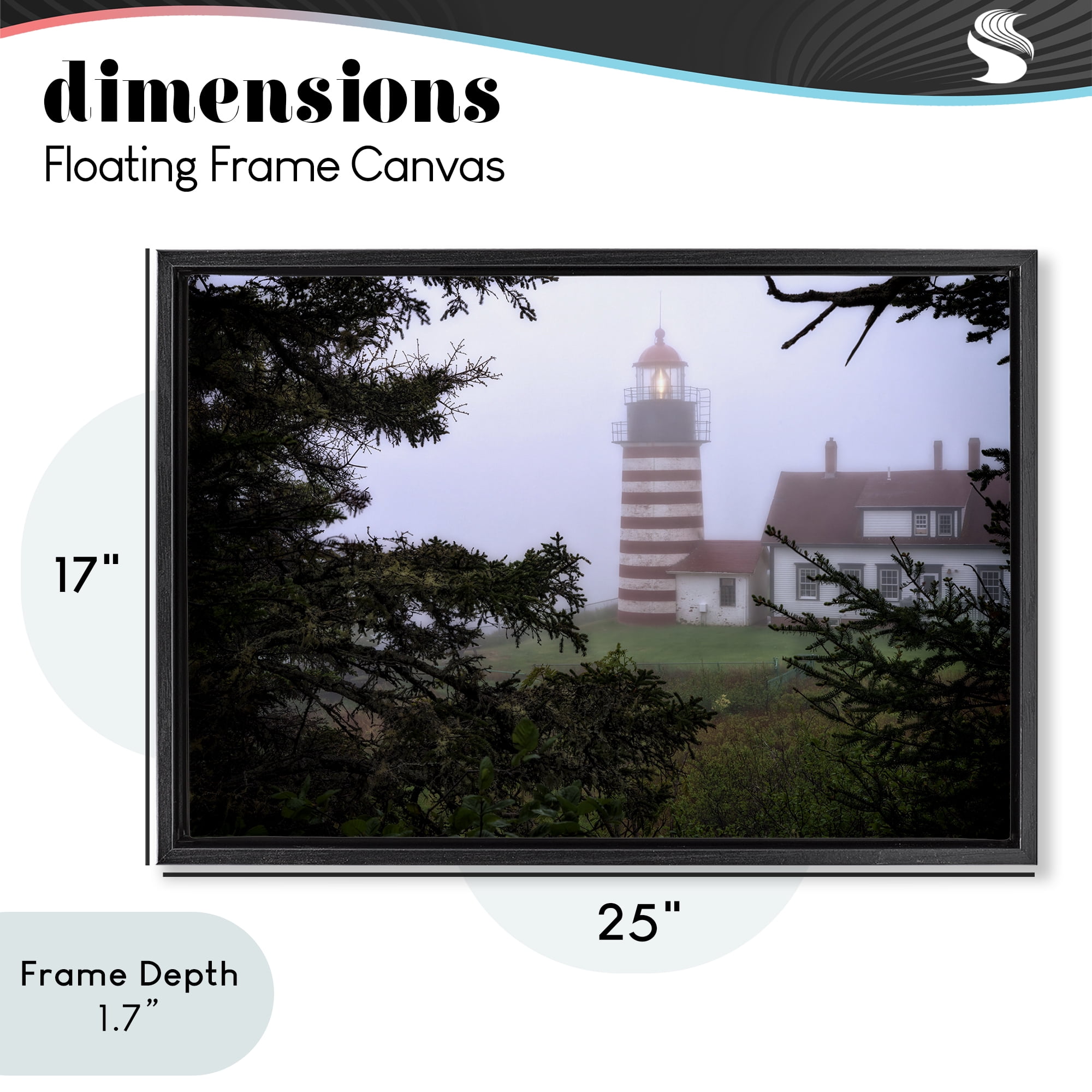 Stupell Industries Socked In By Fog Black Framed Floater Canvas Wall Art, design by Rick Berk