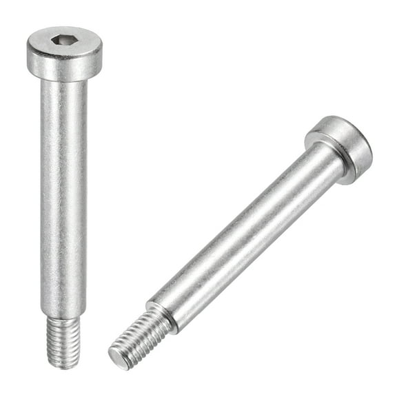 2 Pcs 304 Stainless Steel Shoulder Bolt 8mm Shoulder Dia 50mm Shoulder Length M6x1 Thread Hex Socket Shoulder Bolts for Hydraulic Injection Molding Machinery Industries