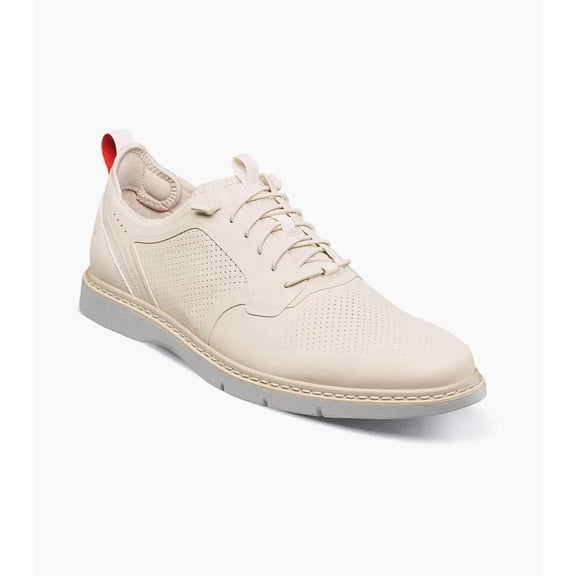 Stacy Adams Synchro Plain Toe Elastic Lace Up Sneaker Cream Shoes 25518-113