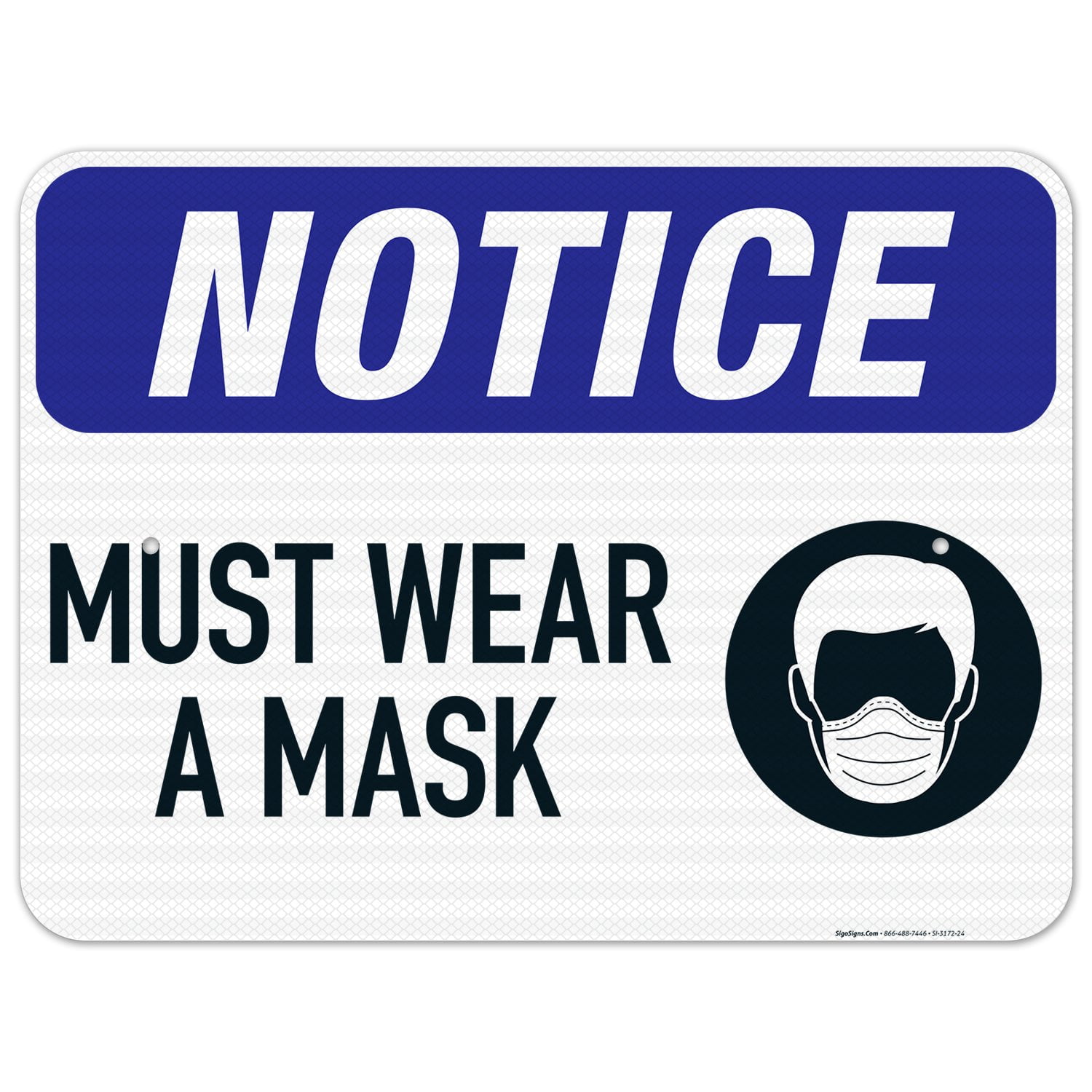 Mask Sign, 18x24 Reflective Aluminum EGP - Walmart.com