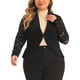 thumbnail image 1 of Blazer Cardigan Plus Size GRACE & GRANDEUR para Mujeres, Chaqueta Corto de Encaje de Manga Larga, Bolero 1X Negro, 1 of 1