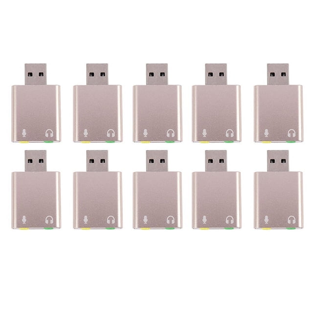 10X USB Sound Card 7.1 External USB to Jack 3.5mm Headphone Adapter Stereo Audio Mic Sound Card for Pc Computer Laptop