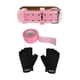 thumbnail image 1 of Gym Faja Lumbar Cinturón Pesas Ejercicio Mujer Y Guante 3pcs Talla S Lab.G Rosa, 1 of 5