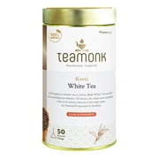 Teamonk Reeti USDA Certified Organic Darjeeling White Tea Bag Pack - Box of 50 Biodegradable Pyramid Tea Bags. Rich in Antioxidants, Promotes Glowing Skin, Weight Loss and acts as Immunity Booster