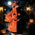 thumbnail image 3 of FUZHIQ Mens Womens Halloween Pumpkin Blanket Hoodie Oversized Sweatshirt with Face Mask Jack O Lantern for Cosplay Holiday Party, S-XXXL, 3 of 6
