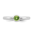 thumbnail image 4 of 925 Sterling Silver Stackable Expressions Low 4mm Round Peridot Ring Size: 10; for Adults and Teens; for Women and Men, 4 of 5