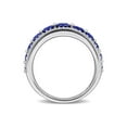 thumbnail image 4 of 1.50 Carat (Ctw) Lab-Created Blue Sapphire Band Ring in 14K White Gold with Lab-Grown Diamonds for Women, 4 of 6