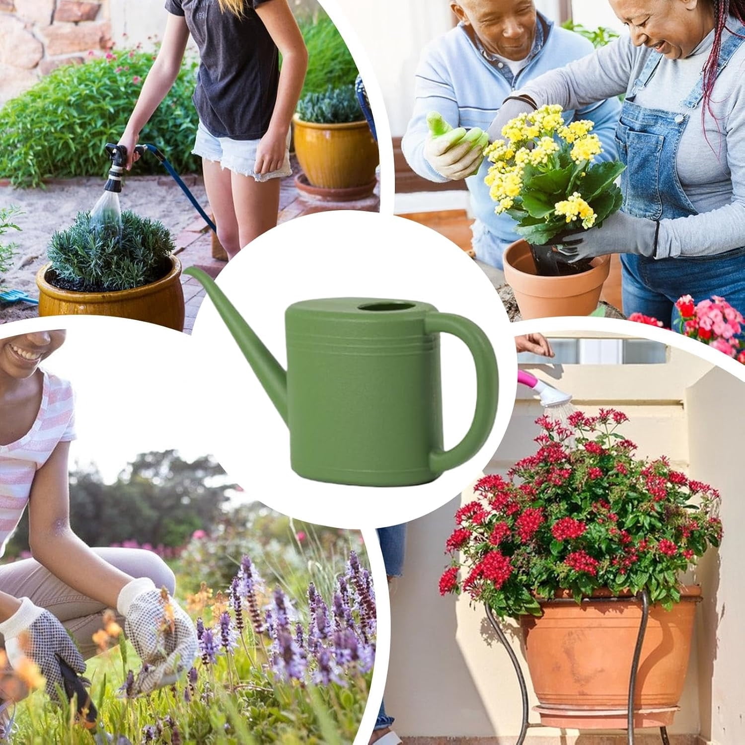 CaiYueKe 1 Liter Watering Can, Indoor Outdoor Plant Watering Can, Small Garden Water Can, Bonsai Patio Balcony Watering Can, Ergonomic Handle Watering Can, Durable Lightweight Watering Can