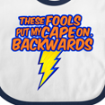 thumbnail image 4 of Inktastic These Fools Put My Cape on Backwards&reg; Superhero Boys or Girls Baby Bib, 4 of 4