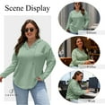 thumbnail image 5 of SHEWIN Sweatshirt for Women Plus Size Hooded Sweatshirts Fleece Sweatshirt V Neck Drawstring Long Sleeve Hoodie Pullover Tops for Fall 2025 Green 3X, 5 of 9