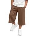 thumbnail image 6 of PYGNJK Boys Capri Sweat Shorts Elastic Waist Loose Fit Straight Leg Casual Workout Cropped Hiking Shorts, 6 of 9