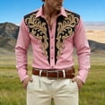 thumbnail image 2 of Camisetas de Navidad de Manga Larga de los Hombres de Moda Casual de Manga Larga Turndown Collar Blusa para Primavera Invierno Al Aire Libre Diario, 2 of 4