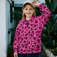 thumbnail image 2 of Uorisanigo Kids Sweatshirt Girls SoftLong Sleeve Zipper Sweatshirts Oversized Pink Cheetah Leopard Print Half Zip Pullover Sweatshirt Fall Spring Outfits Clothes Athletic Pullover Jackets, 2 of 7