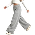 thumbnail image 6 of Girls Barrel Sweatpants with Pockets Casual Wide Leg Baggy Elastic Waist Kids Jogger Pants Gray 12, 6 of 7