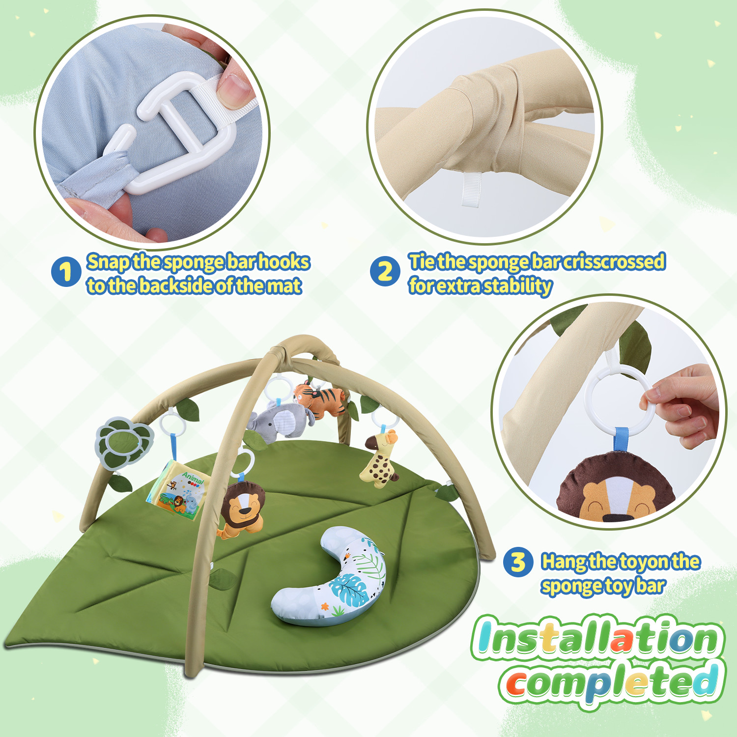 JoyStone Leaf-Shaped Baby Gym Play Mat photo 8