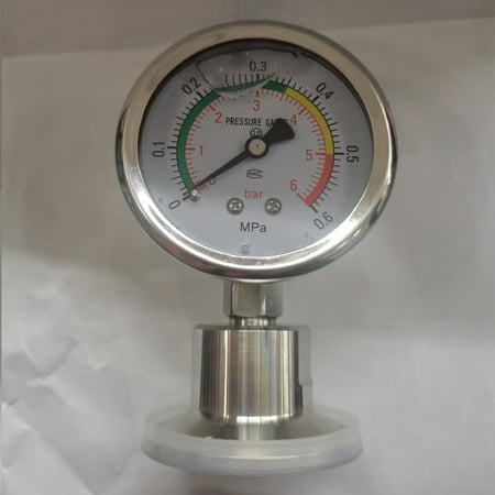 

Manometer 1.5 （50.5mm）OD Tri Clamp Membrane Pressure Gauge-SS304 Diaphragm Gauge