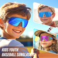 thumbnail image 3 of Gafas de sol IKTOD 2PACK para niños y jóvenes de béisbol UV400 negro y blanco, 3 of 6