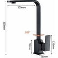 thumbnail image 4 of Modern & Durable Faucet Square Swivel Spout Black 360° Kitchen Sink Mixer, 4 of 5