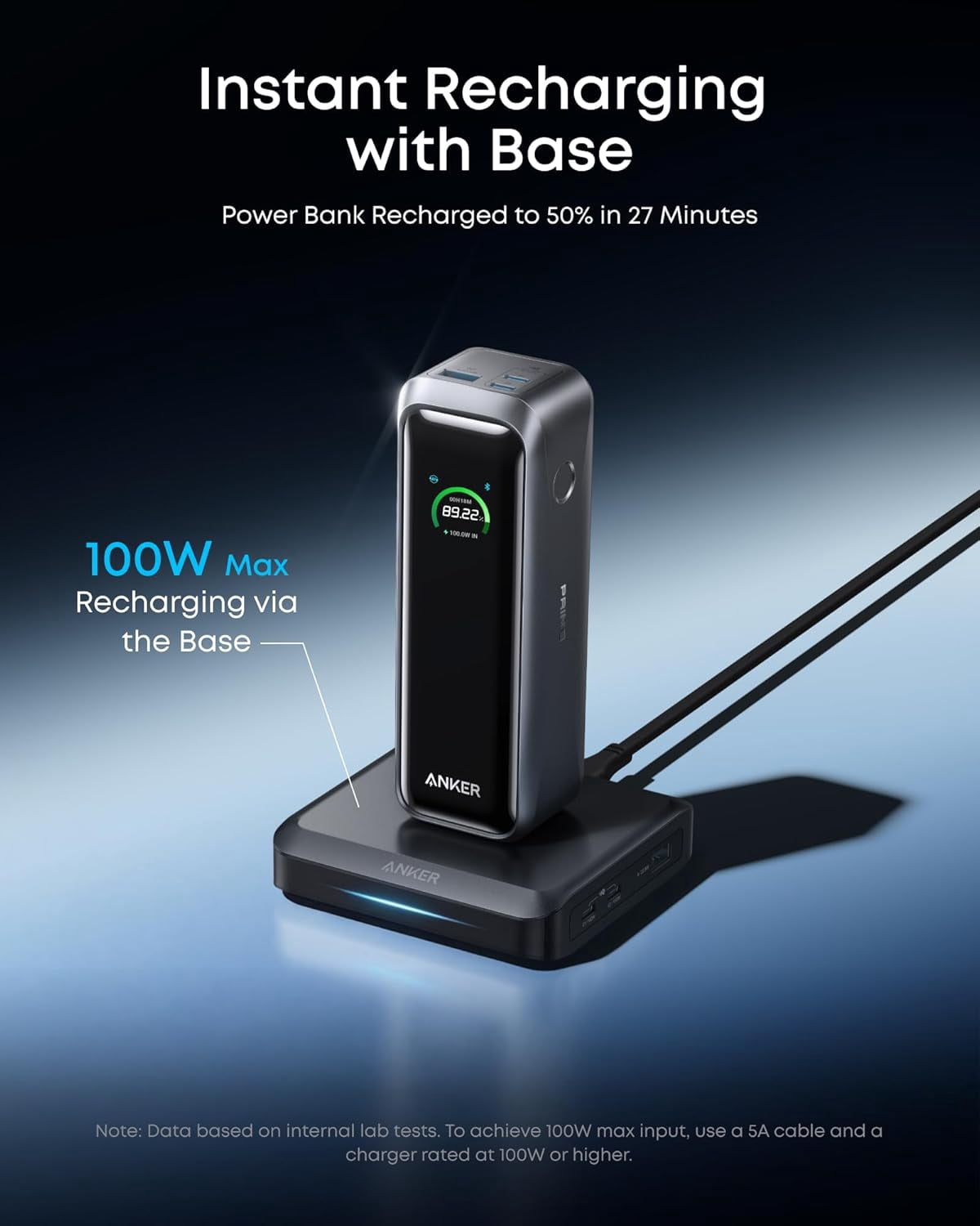 Anker Prime Power Bank and Charging Base, 20,100mAh 220W Max Portable Charger with Base for 6 Devices, Two-Way Charging, TSA-Approved, App Control, compatible for MacBook, iPhone 17 Series, and More