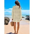thumbnail image 6 of Women Swimsuit Crochet Swim Cover Up Summer Bathing Suit Swimwear Mesh Knit Beach Dress Vacation Outfits ﻿, 6 of 7