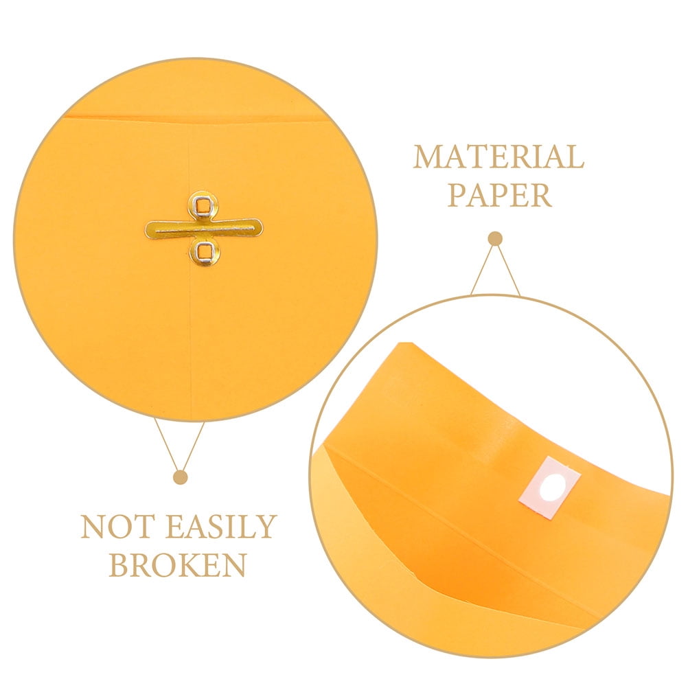 Zehuanyu  100 Pcs Document Envelope Letter Paper Pin Frames Bag Office Yellow