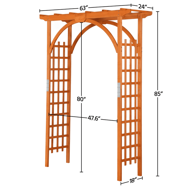Yaheetech Wooden Garden Arbor Arch with Pergola Top photo 3