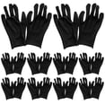 thumbnail image 1 of 12 pares de guantes de algodón para protección laboral, cómodos guantes de trabajo, manoplas para protección de manos, color negro, talla (fina M)., 1 of 7
