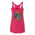 thumbnail image 3 of Colorful Neon Gorilla | Dean Russo Art Animal Lover Tri-Blend Racerback Tank Top, Shocking Pink, Large, 3 of 6