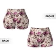 thumbnail image 5 of Haiem Rose Flowers No Front Seam Biker Shorts for Women Yoga Workout Gym Bike Shorts with Tummy Control Moisture-Wicking-Medium, 5 of 9