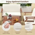 thumbnail image 5 of Costway 8 PCS Patio Conversation Set Acacia Wood Sofa Coffee Table with Cushioned Seat White, 5 of 9