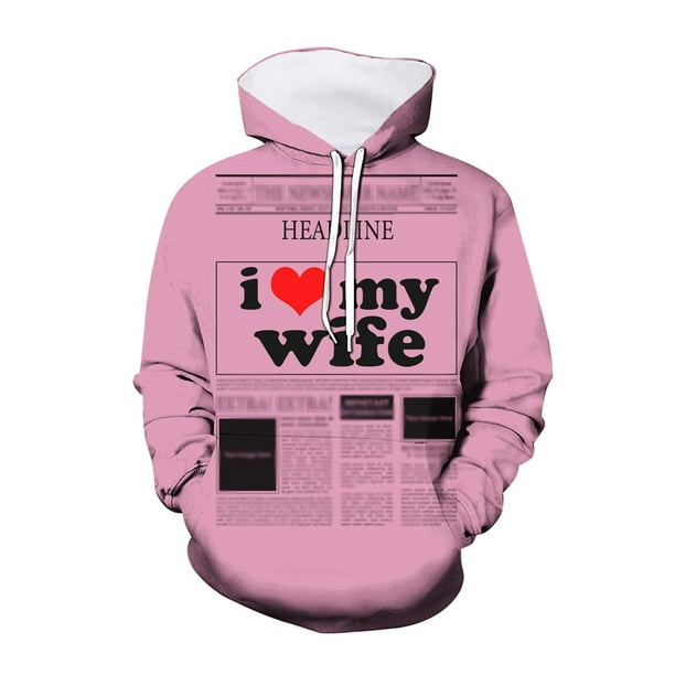 WILLBEST Sudaderas En Pareja Sudaderas con Capucha para El Día De San Valentín para Hombres y Mujeres Día De San Valentín para Hombres Grande