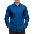 thumbnail image 5 of Dresfit Dress Shirts Men Long Sleeve Button Down Shirt 2026 Button Up Collared Solid Shirt Spring Muscle Fit Big and Tall Formal Work Tops Light Purple 3XL, 5 of 9