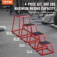 thumbnail image 2 of VEVOR Plyometric Jump Boxes, 12/18/24/30 Inch Plyo Box, Platform and Jumping Agility Box, Anti-Slip Fitness Exercise Step Up Box Set for Home Gym Training, Conditioning Strength Training, Red, 2 of 9