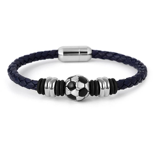 Pulsera de fútbol para hombre, brazalete trenzado sencillo, joyería para niños y hombres