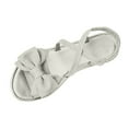 thumbnail image 2 of Miluxas Women's Bow Flat Sandals Dressy Open Toe Ankle Strap Summer Vacation Slides Shoes Beige 9(42), 2 of 8