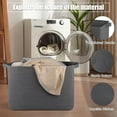 thumbnail image 6 of 118L Extra Large Blanket Basket, 24.8"x17.7"x16.2" Woven Rope Baskets for Storage, Nursery Blanket Storage for Living Room, Toy Basket with Handle Organizing Comforter Cushions Pillows, Grey, 6 of 16