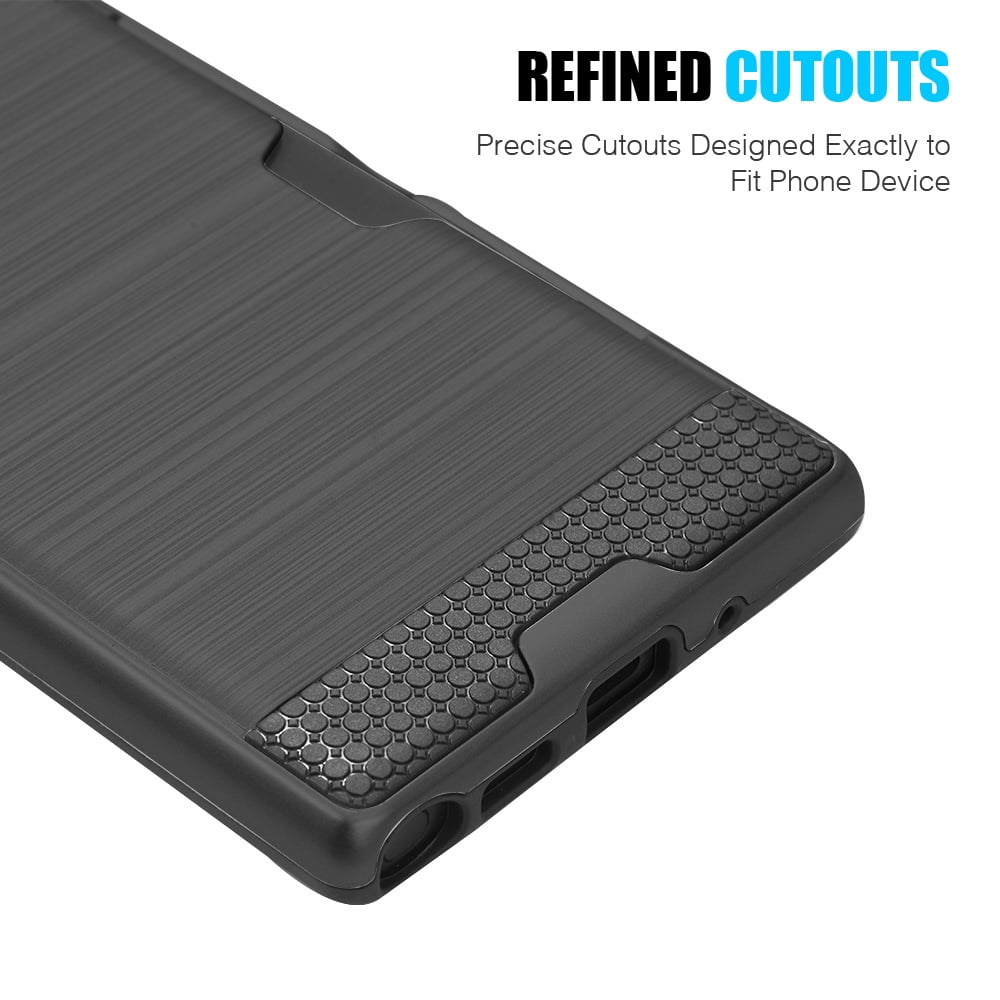 Hybrid Rugged Case Designed for Galaxy Note 10 (2019) With Rotating Ring Holder And Dedicated Card Slot (Black)