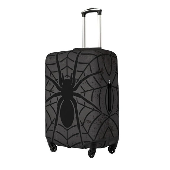 Hirioo Black Spider On Web 1 for Elasticity Suitcase Cover (No luggage Included) Durable Luggage Protector Fits 18-32 Inch Luggage-Small