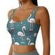 thumbnail image 2 of Fotbe Flamingo Sujetador Deportivo Largo sin Aros para Mujer con Almohadillas y Soporte Medio, Transpirable y Absorbente, Camiseta Tipo Chaleco o Tank Top-Large, 2 of 8
