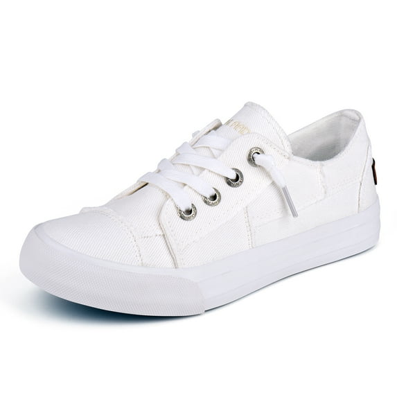 JENN ARDOR Women Low Top Canvas Sneakers Elastic Belt Walking Shoes