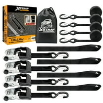 XSTRAP 4pk 1.5in x 15ft Over Size Handle Ratchet Tie Down Straps With Safety Lock S Hooks