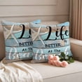 thumbnail image 4 of 2 Pack Outdoor Waterproof Throw Pillow Covers,Beach Life Ocean Starfish Decorative Square Pillow Case Patio Pillowcases for Chair Couch Sofa 16x16in, 4 of 9