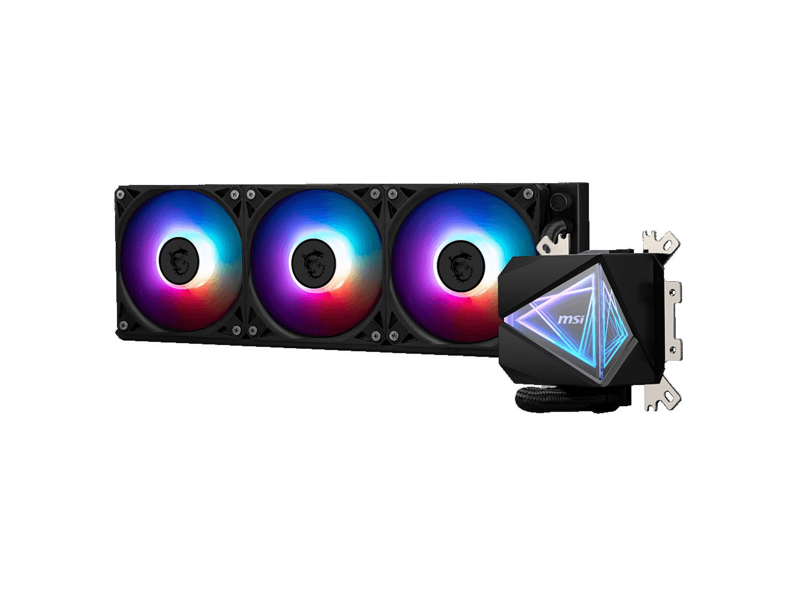 MSI MAG CoreLiquid I360 Black - AIO ARGB CPU Liquid Cooler - Infinity Mirror Design - UNI Bracket - 360mm Radiator - Triple 120mm ARGB PWM Fans - LGA 1700/1851 / AM5/AM4 Compatible